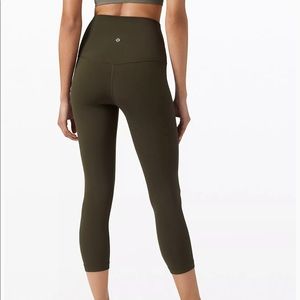 Lululemon 21” Crop Align Pant Dark Olive!!